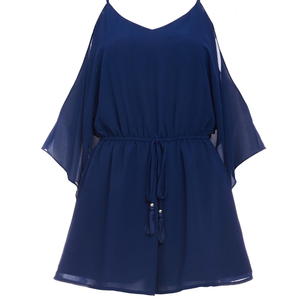 Audi cold shoulder romper in Navy